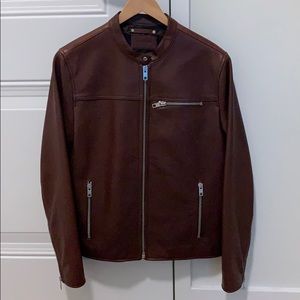 Men’s Coach Leather Moto Jacket